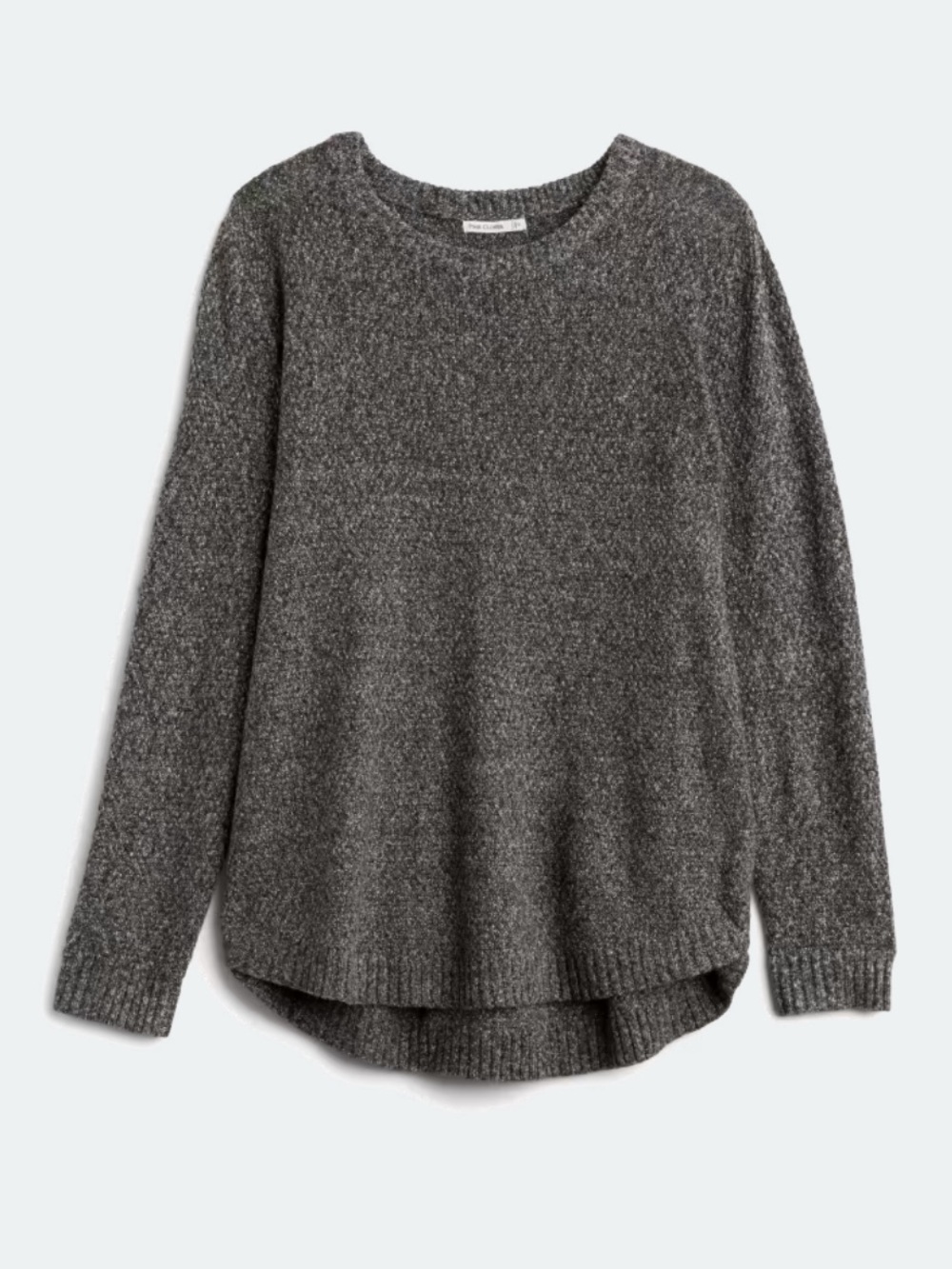 Pink Clover Nickole Textured Knit Sweater Charcoal Gray 1X Plus Size